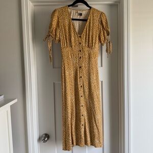 Universal Thread Mustard Floral Midi Dress